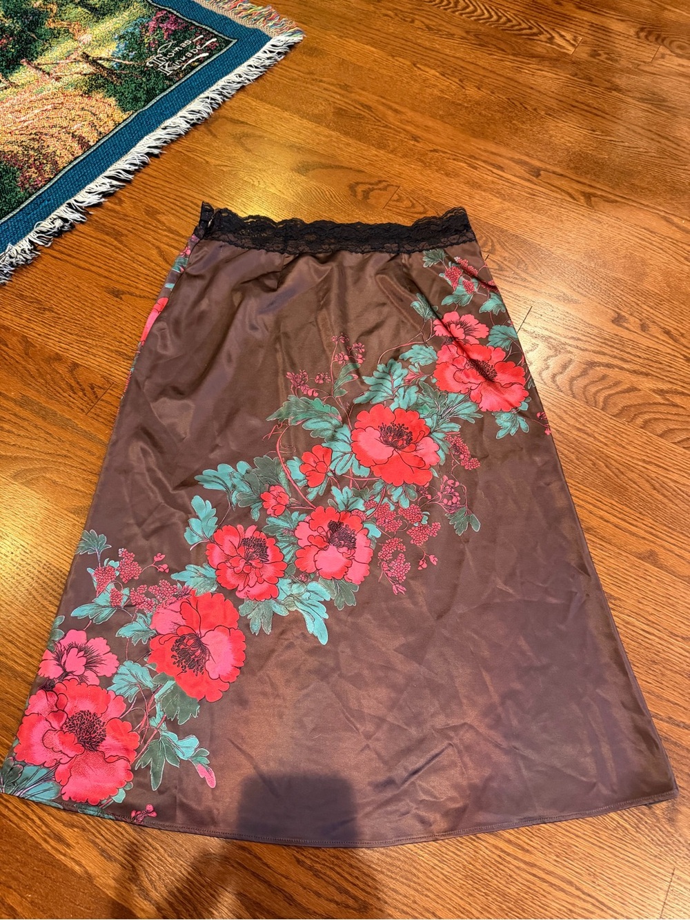 Free People Salvatore Brown Satin Skirt Size M - Picture 4 of 7